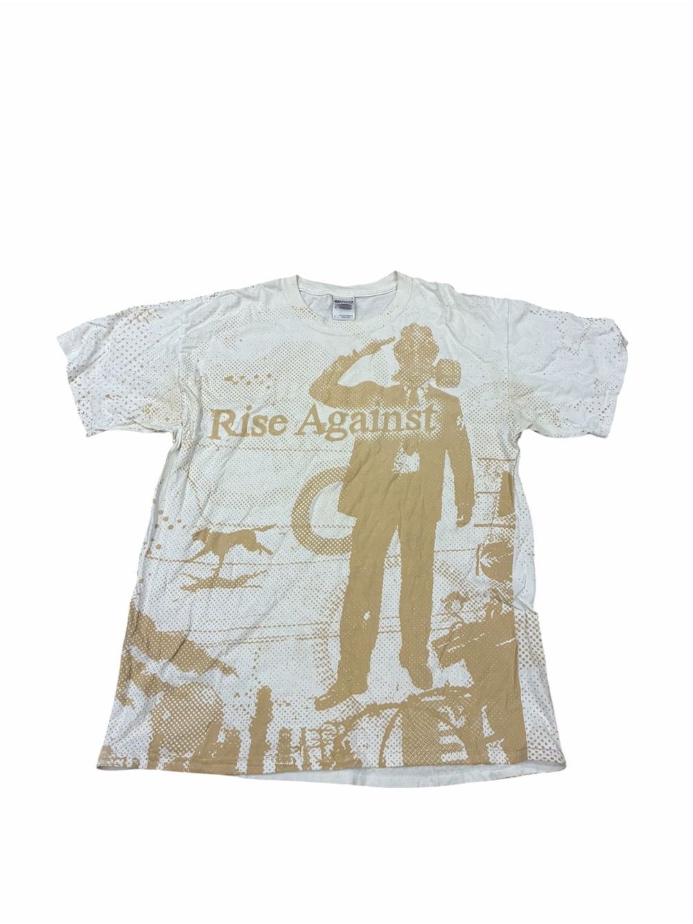 Rise Against AOP All Over Print Band Tshirt Size Large White Music Vintage Y2K